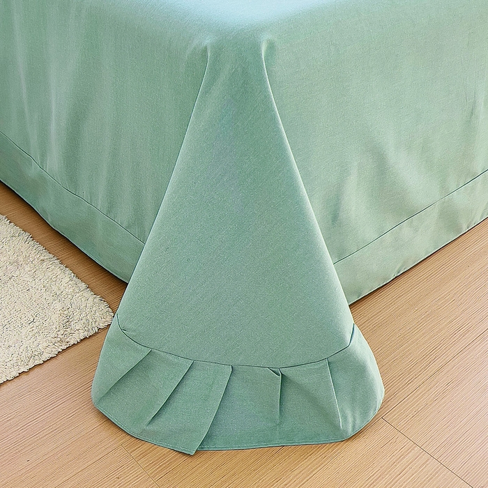 91家纺网 家纺一手货源 找家纺 优品阁 2024新款亲肤舒适全棉磨毛单床单 沐春-绿