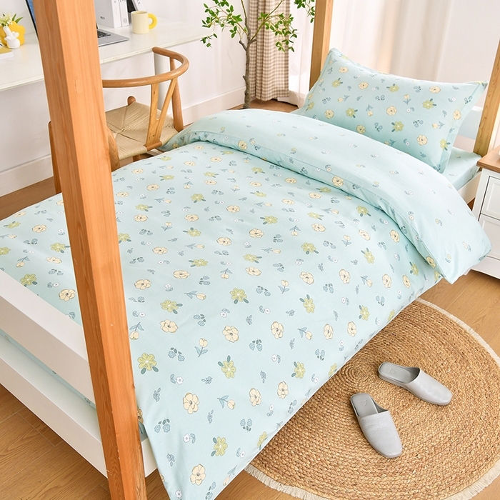 91家纺网 家纺一手货源 找家纺 乐旗家纺 2024新款13372小清新床单款-床笠款-三件套-六件套 花漫漫