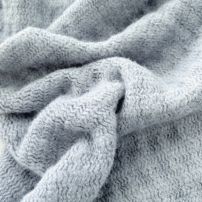 91家纺网 家纺一手货源 找家纺 苏艺针织盖毯 2024新款针织流苏华夫格毛毯 普鲁士蓝