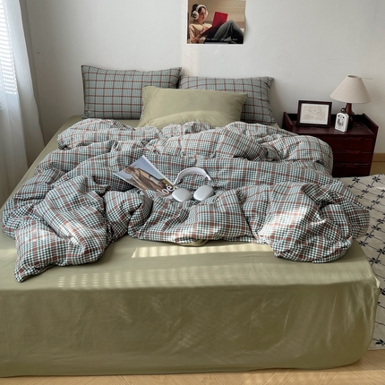 91家纺网 家纺一手货源 找家纺 （总）三朵家纺 2024新款提花华夫格四件套