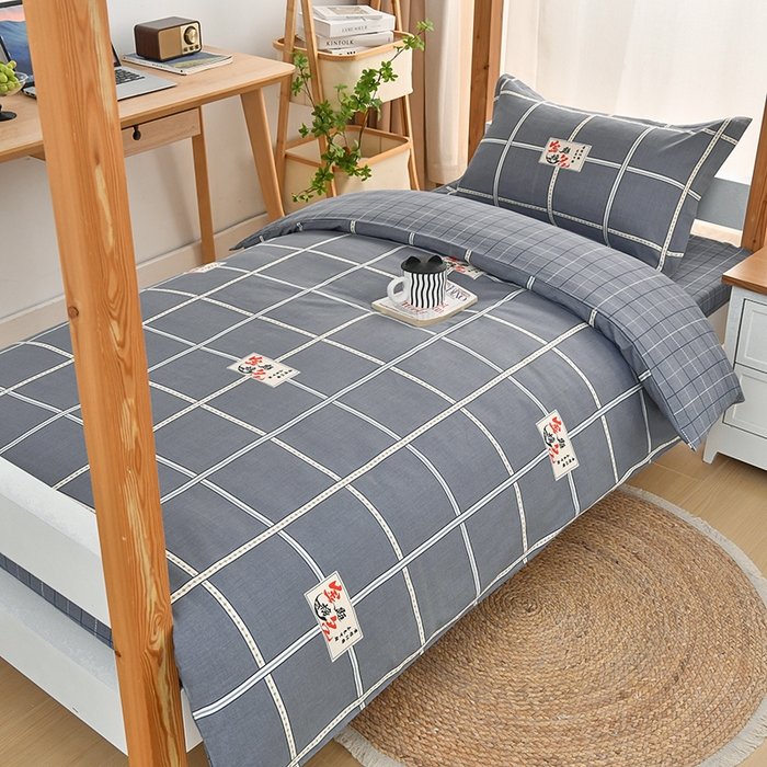 91家纺网 家纺一手货源 找家纺 乐旗家纺 2024新款13372床单款三件套 金榜题名-灰