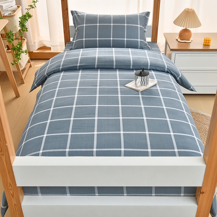 91家纺网 家纺一手货源 找家纺 乐旗家纺 2024新款13372床单款三件套 海蓝格