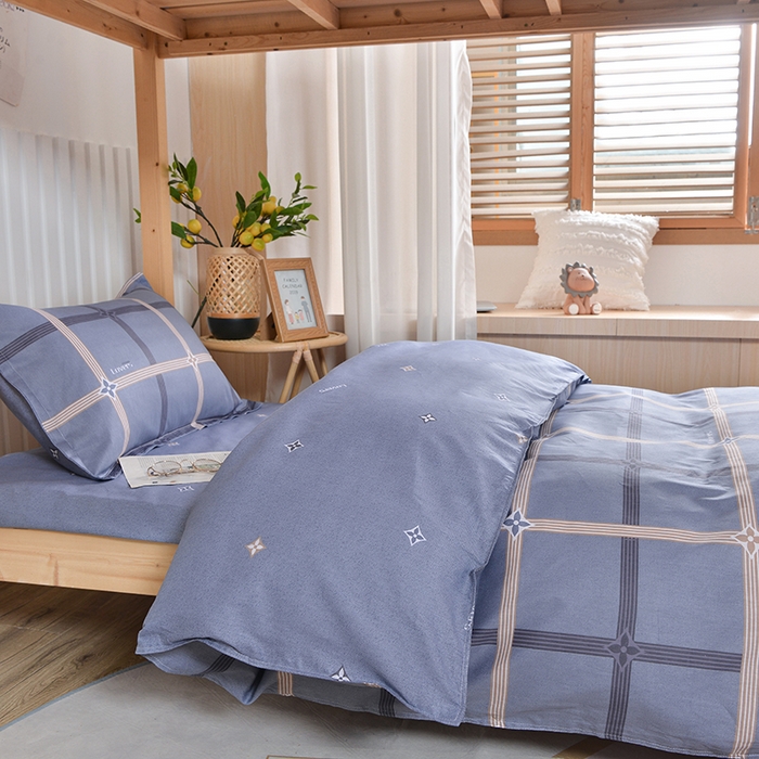 91家纺网 家纺一手货源 找家纺 2026新款宿舍上下铺12868纯棉三件套 爱尚-灰