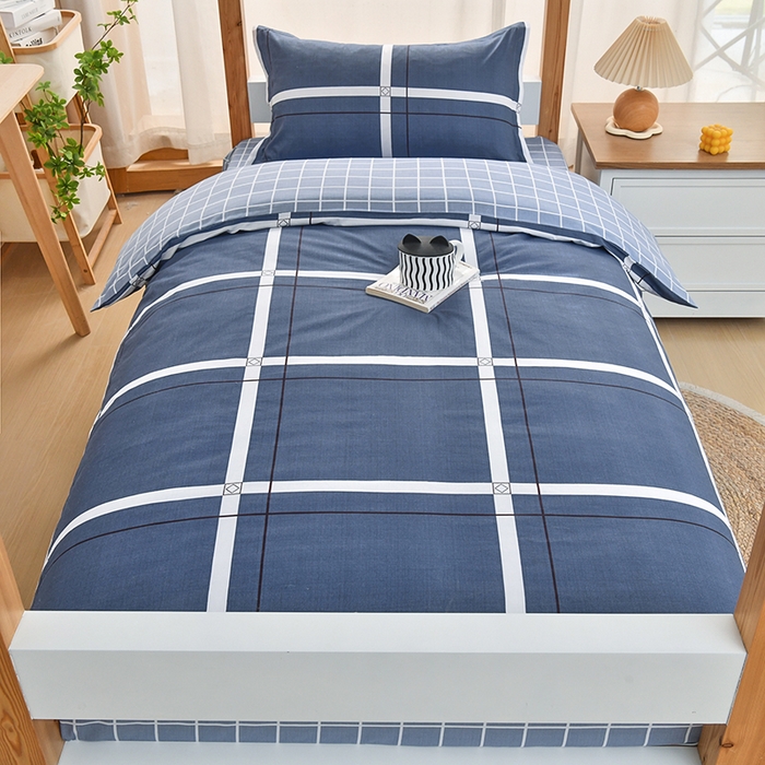 91家纺网 家纺一手货源 找家纺 乐旗家纺 2024新款13372床单款三件套 大帅格