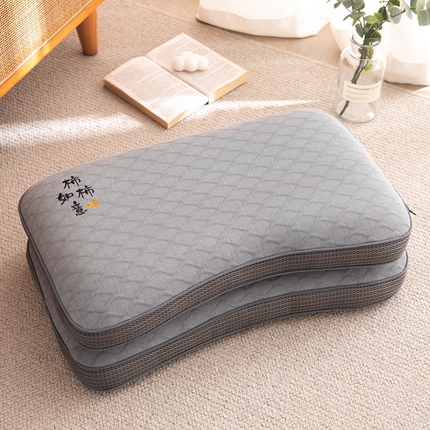91家纺网 家纺一手货源 找家纺 （总）织布人 2024新款荞麦枕全棉针织碟型柿柿如意全荞麦壳枕头护颈椎硬枕芯