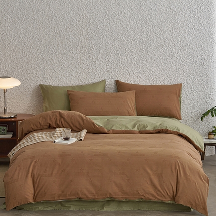 91家纺网 家纺一手货源 找家纺 （总）三朵家纺 2024新款浮雕提花水洗棉四件套-场景二