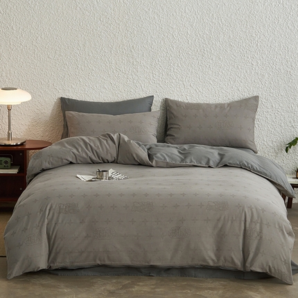 91家纺网 家纺一手货源 找家纺 （总）三朵家纺 2024新款浮雕提花水洗棉四件套-场景二