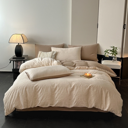 91家纺网 家纺一手货源 找家纺 （总）三朵家纺 2024新款浮雕提花水洗棉四件套-场景一