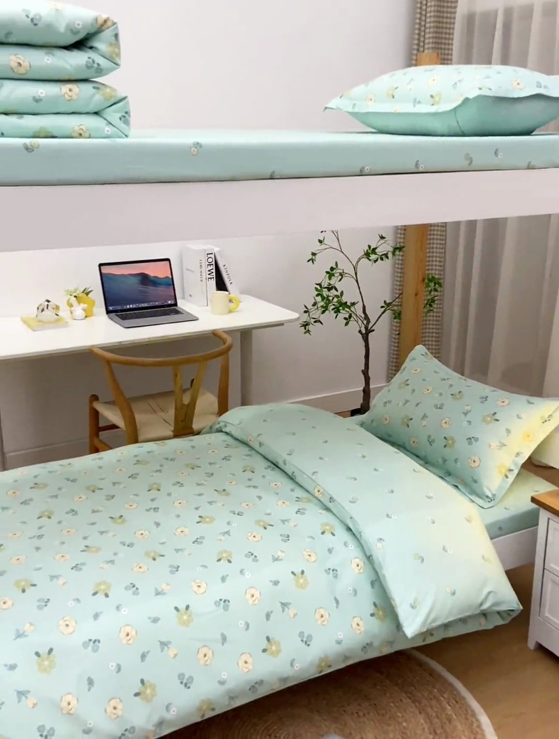 91家纺网 家纺一手货源 找家纺 乐旗家纺 2024新款13372小清新床单款-床笠款-三件套-六件套 花漫漫