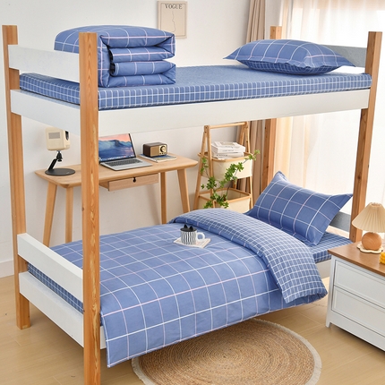 乐旗家纺 2024新款13372床单款三件套 素雅格调-蓝