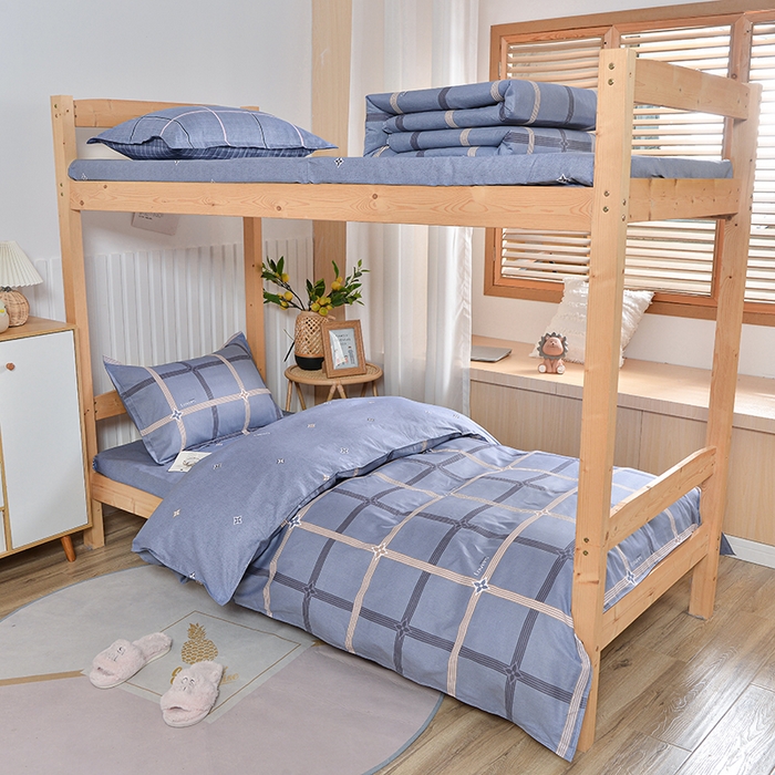 91家纺网 家纺一手货源 找家纺 2026新款宿舍上下铺12868纯棉三件套 爱尚-灰