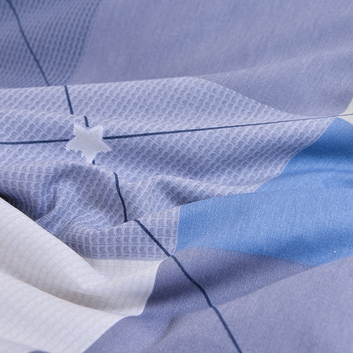 91家纺网 家纺一手货源 找家纺 2026新款宿舍上下铺12868纯棉三件套 三体-深蓝