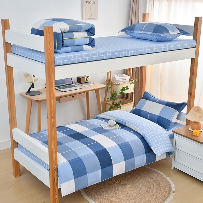 91家纺网 家纺一手货源 找家纺 乐旗家纺 2024新款13372床单款三件套 蓝调青春