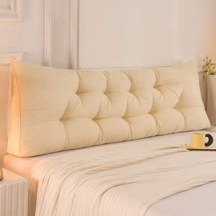 91家纺网 家纺一手货源 找家纺 （总）碧尔家居 2025新款床上靠枕三角靠背榻榻米软包学生宿舍加高护腰靠垫简约加高双排扣