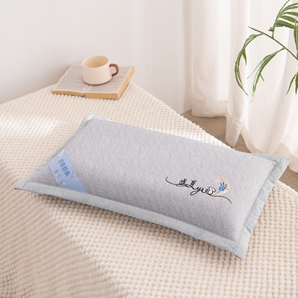 91家纺网 家纺一手货源 找家纺 （总）织布人 2024新款荞麦枕夏季凉感刺绣荞麦枕茶香枕颈椎枕透气午睡枕头枕芯