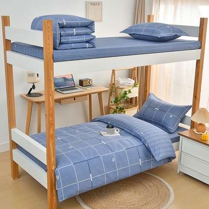 91家纺网 家纺一手货源 找家纺 （总）乐旗家纺 2025新款13372全棉学生宿舍床单款三件套纯棉六件套