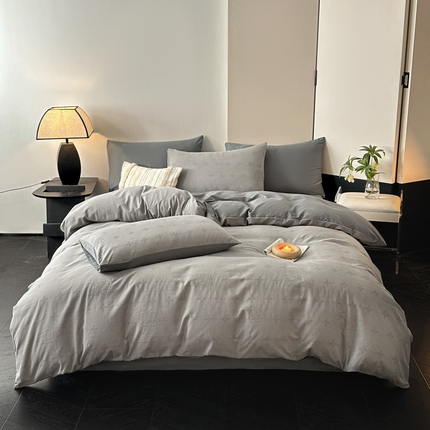 91家纺网 家纺一手货源 找家纺 （总）三朵家纺 2024新款浮雕提花水洗棉四件套-场景一