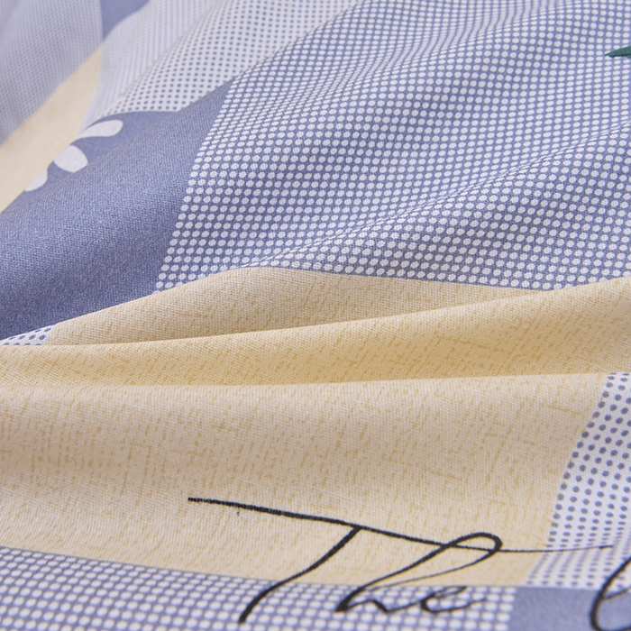 91家纺网 家纺一手货源 找家纺 2026新款宿舍上下铺12868纯棉三件套 小雏菊灰