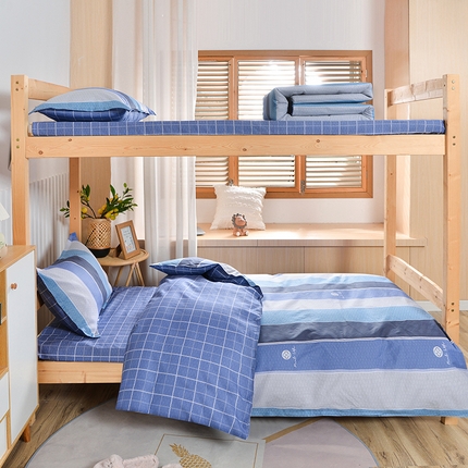 2026新款宿舍上下铺12868纯棉三件套 锦里-绿