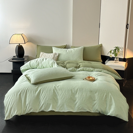 91家纺网 家纺一手货源 找家纺 （总）三朵家纺 2024新款浮雕提花水洗棉四件套-场景一