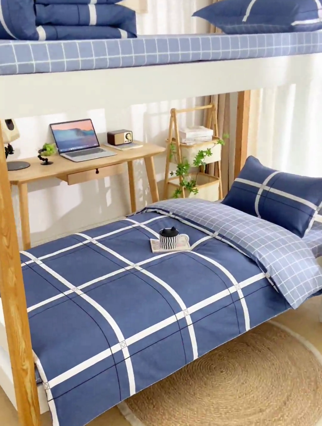 91家纺网 家纺一手货源 找家纺 乐旗家纺 2024新款13372床单款三件套 大帅格