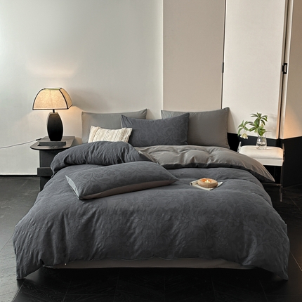 91家纺网 家纺一手货源 找家纺 （总）三朵家纺 2024新款浮雕提花水洗棉四件套-场景一