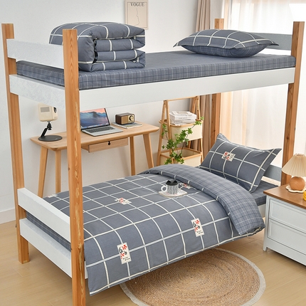 91家纺网 家纺一手货源 找家纺 （总）乐旗家纺 2025新款13372全棉学生宿舍床单款三件套纯棉六件套