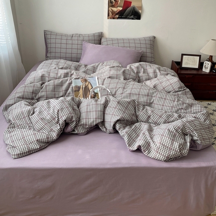 91家纺网 家纺一手货源 找家纺 （总）三朵家纺 2024新款提花华夫格四件套