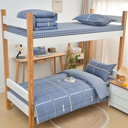 91家纺网 家纺一手货源 找家纺 （总）乐旗家纺 2025新款13372全棉学生宿舍床单款三件套纯棉六件套