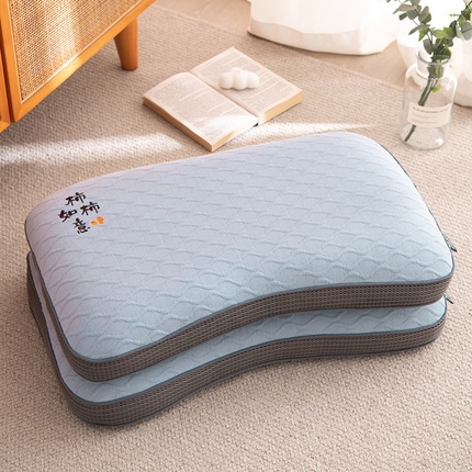 91家纺网 家纺一手货源 找家纺 （总）织布人 2024新款荞麦枕全棉针织碟型柿柿如意全荞麦壳枕头护颈椎硬枕芯