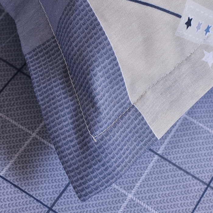 91家纺网 家纺一手货源 找家纺 2026新款宿舍上下铺12868纯棉三件套 三体-深蓝