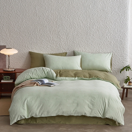 91家纺网 家纺一手货源 找家纺 （总）三朵家纺 2024新款浮雕提花水洗棉四件套-场景二