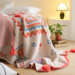 91家纺网 家纺一手货源 找家纺 （总）苏艺针织盖毯 2024新款针织波西米亚风摩洛哥毯子 ,摩洛哥