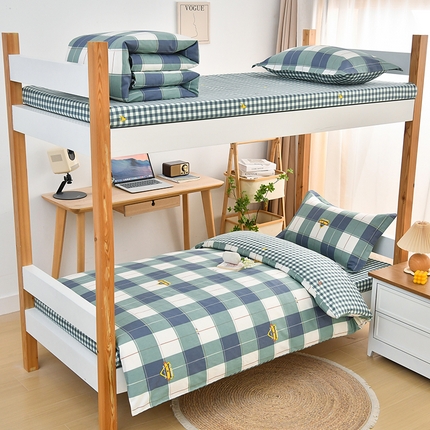 91家纺网 家纺一手货源 找家纺 （总）乐旗家纺 2025新款13372全棉学生宿舍床单款三件套纯棉六件套