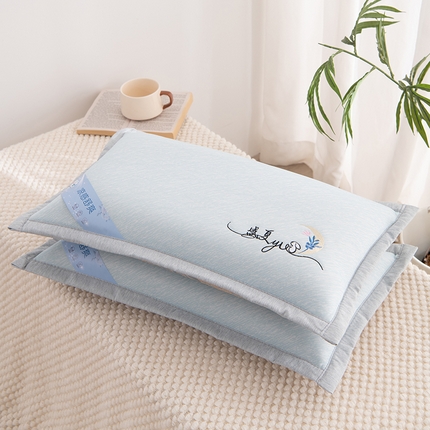 91家纺网 家纺一手货源 找家纺 （总）织布人 2024新款荞麦枕夏季凉感刺绣荞麦枕茶香枕颈椎枕透气午睡枕头枕芯