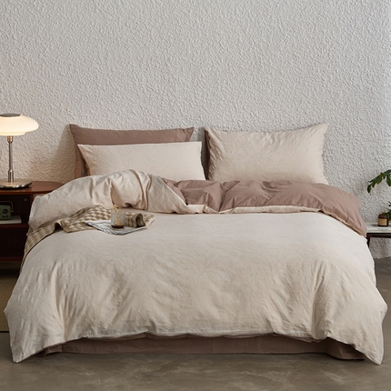 91家纺网 家纺一手货源 找家纺 （总）三朵家纺 2024新款浮雕提花水洗棉四件套-场景二