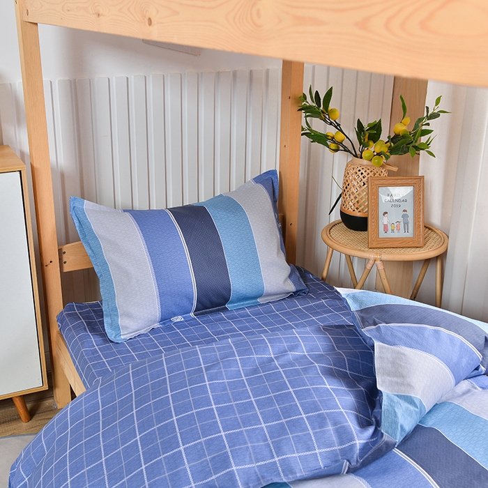 91家纺网 家纺一手货源 找家纺 2026新款宿舍上下铺12868纯棉三件套 锦里-绿