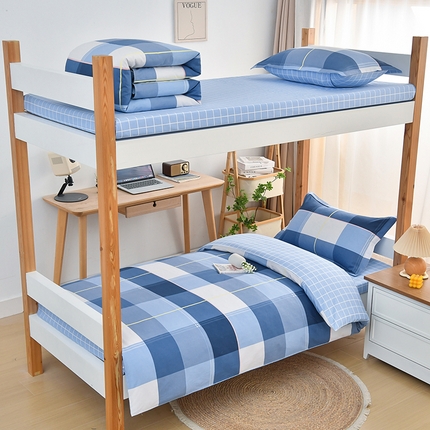 91家纺网 家纺一手货源 找家纺 （总）乐旗家纺 2025新款13372全棉学生宿舍床单款三件套纯棉六件套