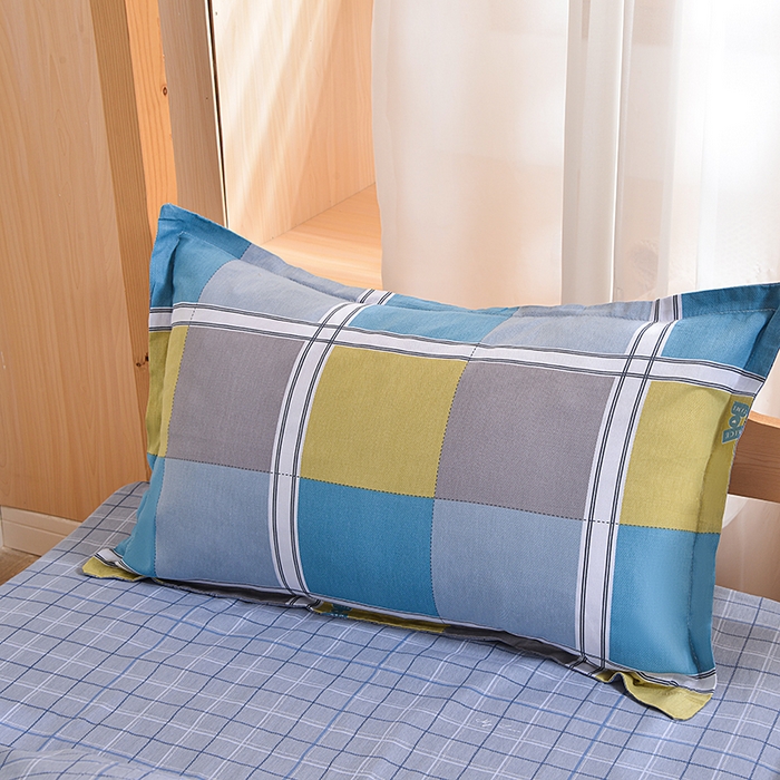 91家纺网 家纺一手货源 找家纺 2026新款宿舍上下铺12868纯棉三件套 彩色棋盘-黄