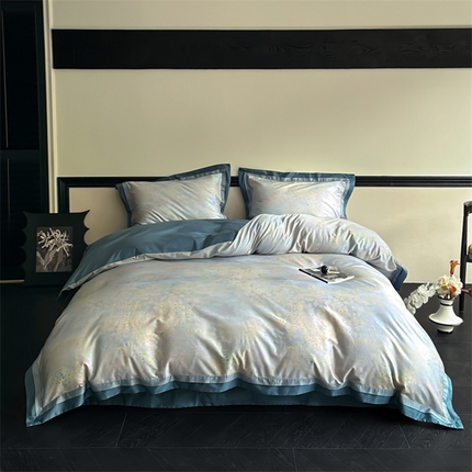 91家纺网 家纺一手货源 找家纺 由丽家纺 2025新款6月数码印花四件套 惜花-兰