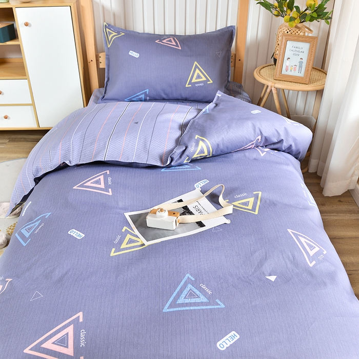 91家纺网 家纺一手货源 找家纺 2026新款宿舍上下铺12868纯棉三件套 夏末-灰