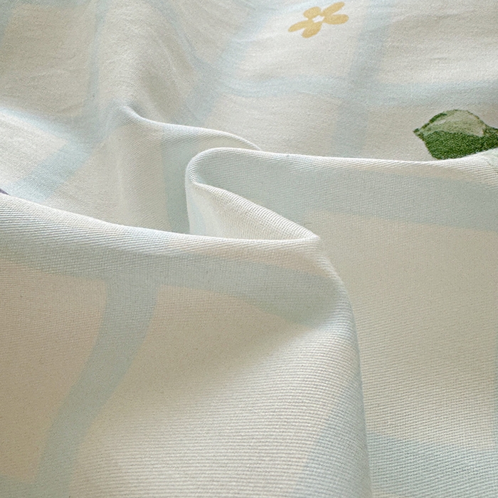 91家纺网 家纺一手货源 找家纺 乐童 2024新款直播爆款13070纯棉印花吊边款一字绣四件套第八波紫萱花