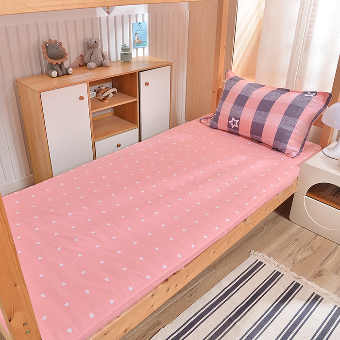 91家纺网 家纺一手货源 找家纺 2026新款宿舍上下铺12868纯棉三件套 幸运星-红