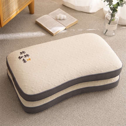 91家纺网 家纺一手货源 找家纺 （总）织布人 2024新款荞麦枕全棉针织碟型柿柿如意全荞麦壳枕头护颈椎硬枕芯