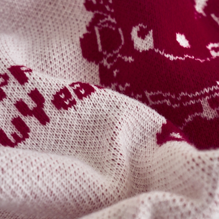 91家纺网 家纺一手货源 找家纺 苏艺针织盖毯 2024新款龙年限定针织亲肤毯龙年大吉盖毯 龙年大吉（白）