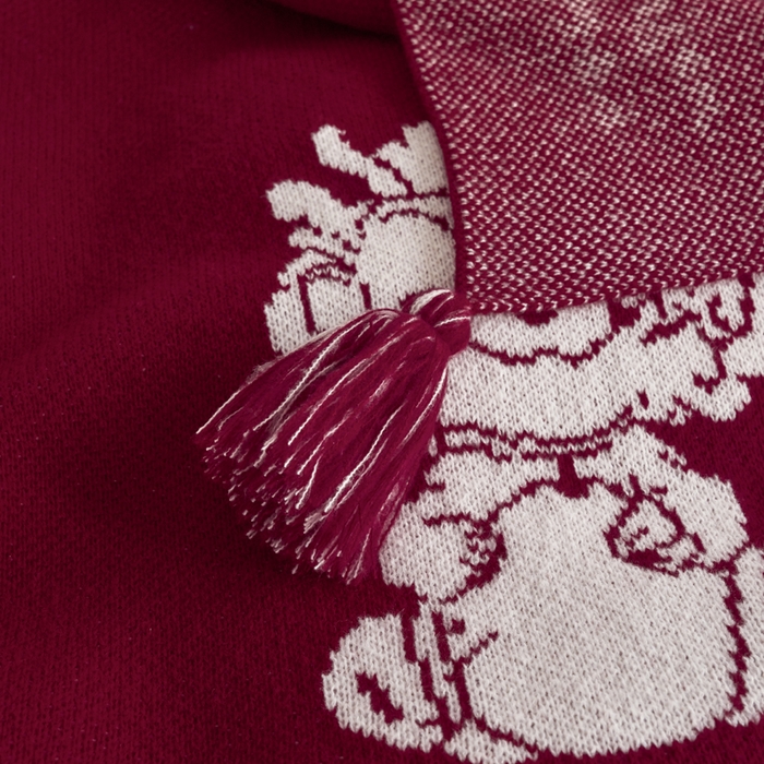 91家纺网 家纺一手货源 找家纺 苏艺针织盖毯 2024新款龙年限定针织亲肤毯龙年大吉盖毯 龙年大吉（红）