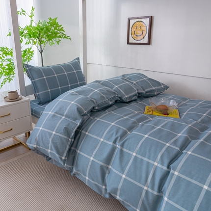 91家纺网 家纺一手货源 找家纺 （总）窝美居家纺 2024新款无印良品全棉水洗纯棉风格13372学生宿舍三件套上下铺六件套