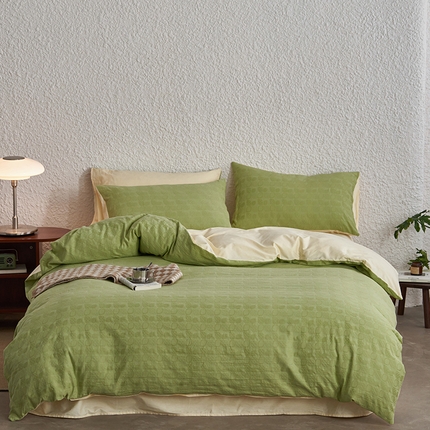 91家纺网 家纺一手货源 找家纺 （总）三朵家纺 2024新款浮雕提花水洗棉四件套-场景二