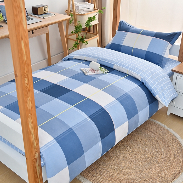 91家纺网 家纺一手货源 找家纺 乐旗家纺 2024新款13372床单款三件套 蓝调青春