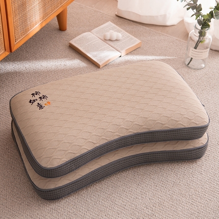 91家纺网 家纺一手货源 找家纺 （总）织布人 2024新款荞麦枕全棉针织碟型柿柿如意全荞麦壳枕头护颈椎硬枕芯